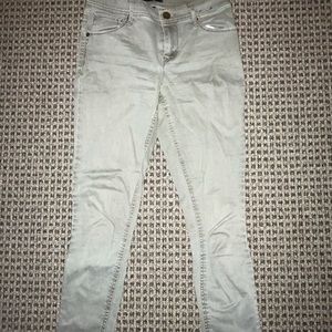 Express olive green skinny jeans
